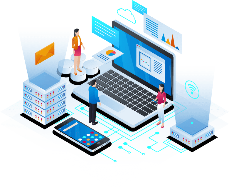 Software and mobile app development illustration